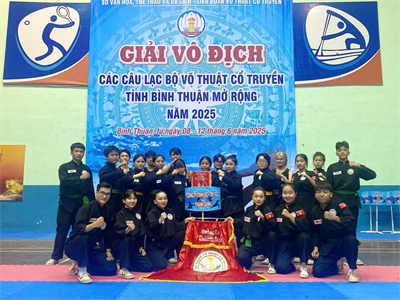 Giải Vô địch Các Câu Lạc Bộ Võ Cổ Truyền Tỉnh Bình Thuận Mở Rộng Năm 2025: Đội Võ Thuật Cổ Truyền - Quảng Cáo Thành Danh tỏa sáng đầy ấn tượng